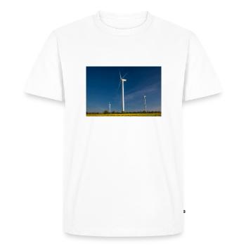 Moulin à vent. Éolienne - T-shirt Premium bio Homme - blanc - Devant - Nico (187cm)