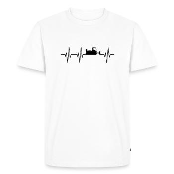 Cardiogramme snowcat ski skieur de sports d'hiver - T-shirt Premium bio Homme - blanc - Devant - Nico (187cm)