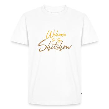 Logo Welcome Shitshow - T-shirt Premium bio Homme - blanc - Devant - Nico (187cm)