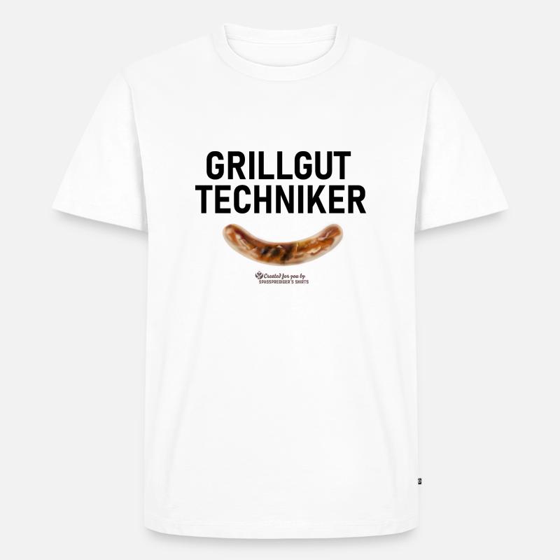 Grillspruch Grillguttechniker - Männer Premium Bio T-Shirt - Weiß