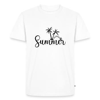 5 Été - T-shirt Premium bio Homme - blanc - Devant - Nico (187cm)