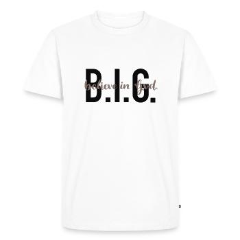 B.I.G. - Believe in God. - Männer Premium Bio T-Shirt - Weiß - Vorne - Nico (187cm)