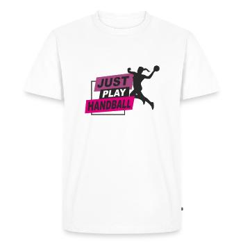 Handball - just play handball - Men's Premium Organic T-Shirt - white - Front - Nico (187cm)