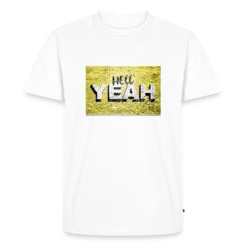 Oui graffiti de mur de briques - T-shirt Premium bio Homme - blanc - Devant - Nico (187cm)