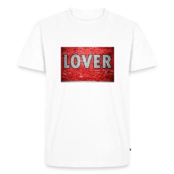 Amoureux Graffiti Mur de briques - T-shirt Premium bio Homme - blanc - Devant - Nico (187cm)