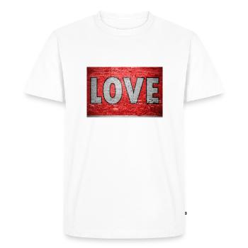 Love Brick Wall Graffiti - T-shirt Premium bio Homme - blanc - Devant - Nico (187cm)
