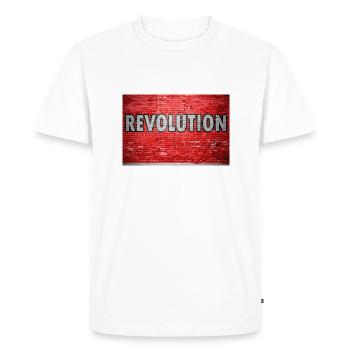 Révolution mur de briques graffiti - T-shirt Premium bio Homme - blanc - Devant - Nico (187cm)
