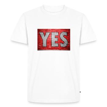 Oui Graffiti de mur de briques - T-shirt Premium bio Homme - blanc - Devant - Nico (187cm)