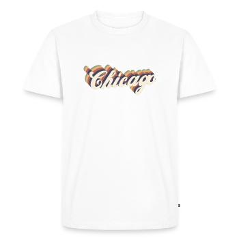 Chicago vintage - T-shirt Premium bio Homme - blanc - Devant - Nico (187cm)
