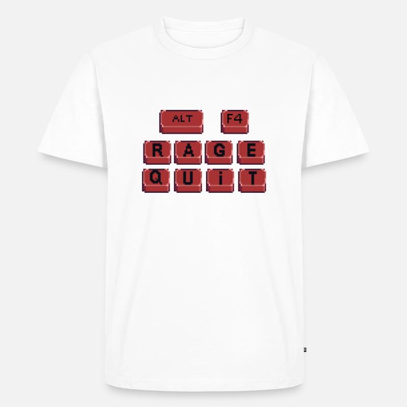 Rage quit - Männer Premium Bio T-Shirt - Weiß