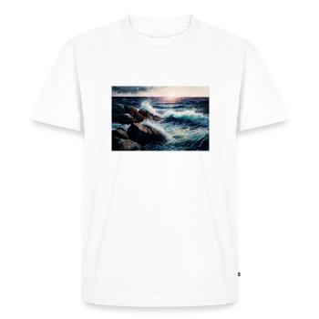 lever de soleil sur la mer - T-shirt Premium bio Homme - blanc - Devant - Nico (187cm)