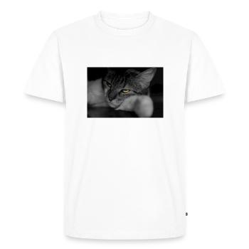 le chat au regard terrible - T-shirt Premium bio Homme - blanc - Devant - Nico (187cm)
