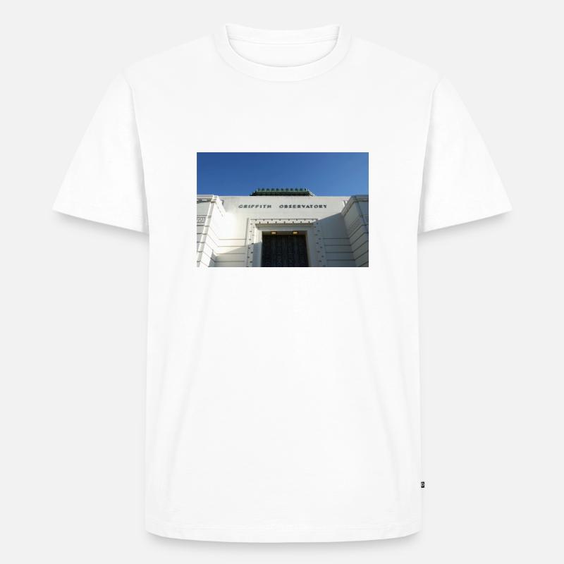 Griffith Observatory, Eingang - Männer Premium Bio T-Shirt - Weiß