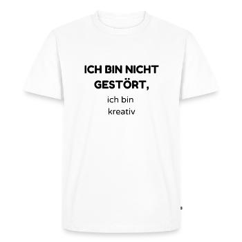 gestört - Männer Premium Bio T-Shirt - Weiß - Vorne - Nico (187cm)
