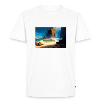 Sirènes sur l’île de la côte rocheuse - T-shirt Premium bio Homme - blanc - Devant - Nico (187cm)