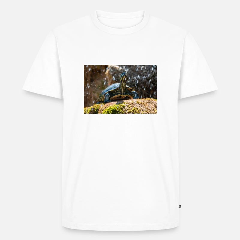 Gelbbauch-Slider Trachemys scripta scripta - Männer Premium Bio T-Shirt - Weiß