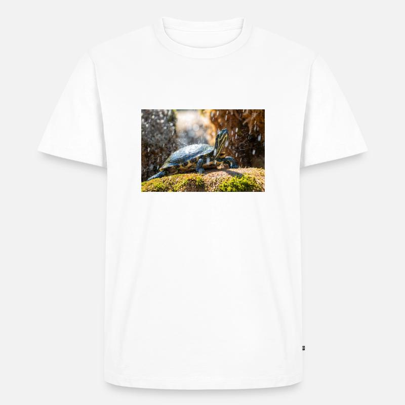 Gelbbauch-Slider Trachemys scripta scripta - Männer Premium Bio T-Shirt - Weiß