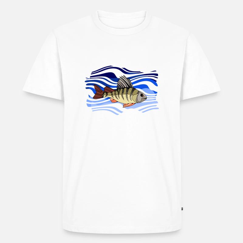 Fisch - Männer Premium Bio T-Shirt - Weiß
