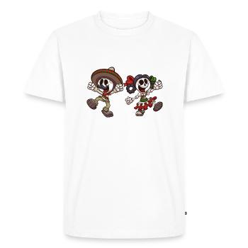 Mexican Skeletons - Men's Premium Organic T-Shirt - white - Front - Nico (187cm)