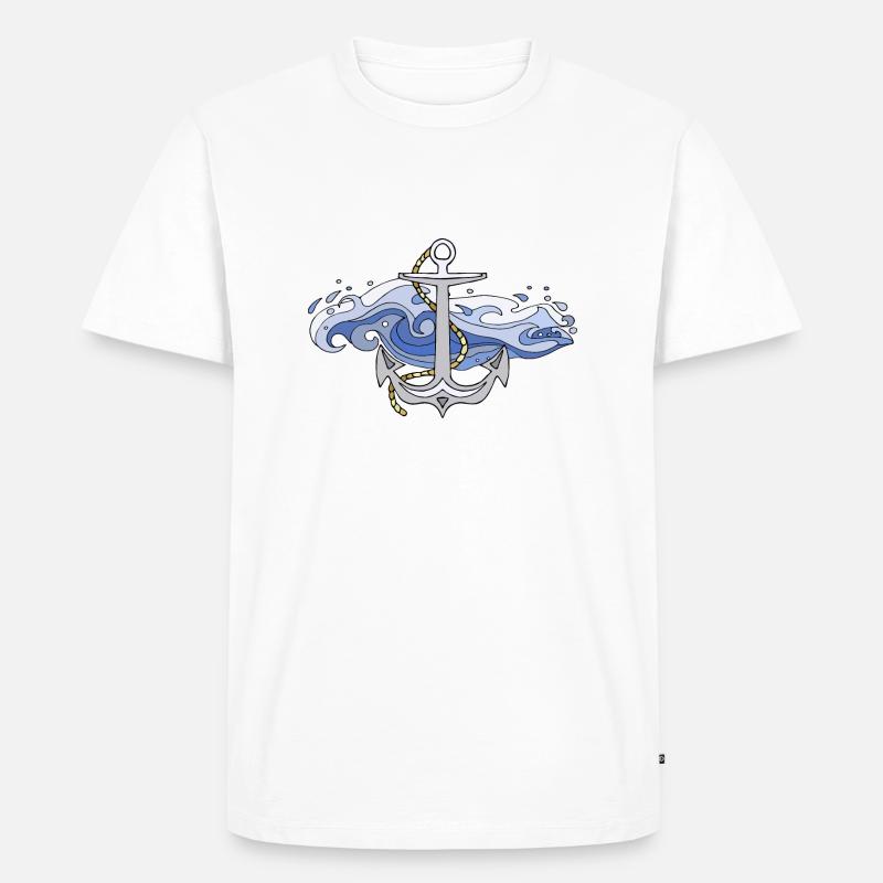 Anker - Männer Premium Bio T-Shirt - Weiß
