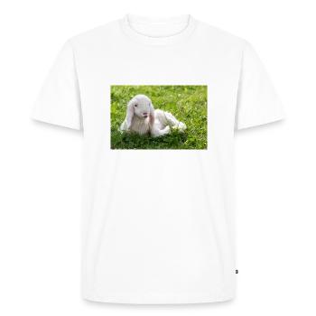 Lamb with a kiss - Men's Premium Organic T-Shirt - white - Front - Nico (187cm)