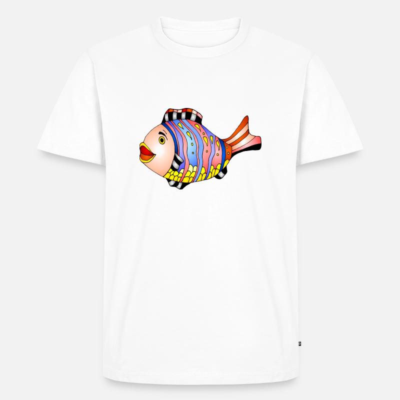 Fisch - Männer Premium Bio T-Shirt - Weiß