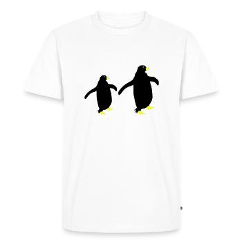 Silhouette de pingouin 2 - T-shirt Premium bio Homme - blanc - Devant - Nico (187cm)