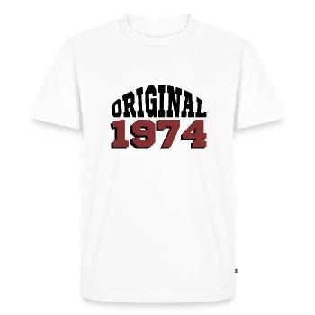 Original 1974 - T-shirt Premium bio Homme - blanc - Devant - Nico (187cm)