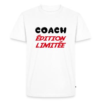 COACH Limited Edition - Men's Premium Organic T-Shirt - white - Front - Nico (187cm)