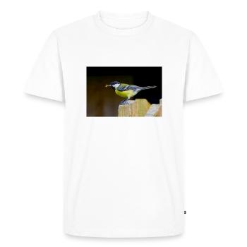 Great Tit with Spider - Men's Premium Organic T-Shirt - white - Front - Nico (187cm)