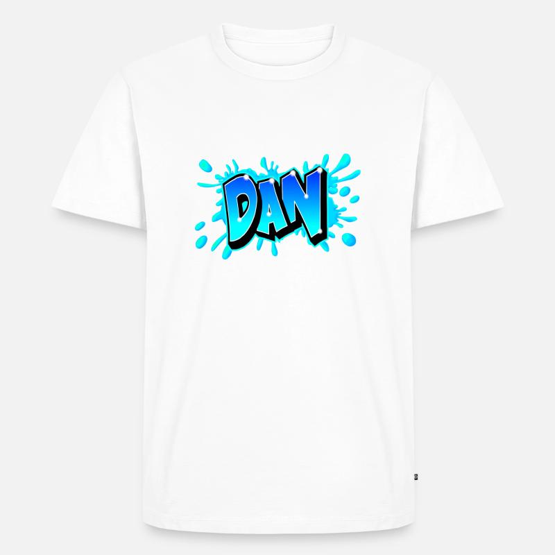 BLUE DAN GRAFFITI - Männer Premium Bio T-Shirt - Weiß