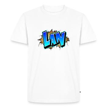 Graffiti LAN Cracks Bricks Yellow - Men's Premium Organic T-Shirt - white - Front - Nico (187cm)
