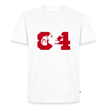 Moto 84 motard - T-shirt Premium bio Homme - blanc - Devant - Nico (187cm)