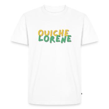 ouiche lorene - L'Essence de la Simplicité - T-shirt Premium bio Homme - blanc - Devant - Nico (187cm)