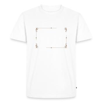 Nostalgie Cadre, Carré, Ornement - T-shirt Premium bio Homme - blanc - Devant - Nico (187cm)