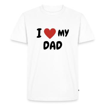 J’adore mon père Design - T-shirt Premium bio Homme - blanc - Devant - Nico (187cm)