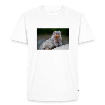 Mangouste à bandes Zèbre Mangouste Zebramanguste - T-shirt Premium bio Homme - blanc - Devant - Nico (187cm)