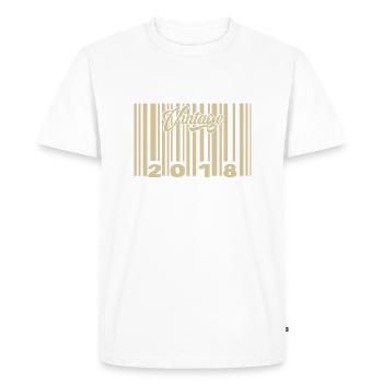 vintage 2018 Code barre 2018: Année 2025. - T-shirt Premium bio Homme - blanc - Devant - Nico (187cm)