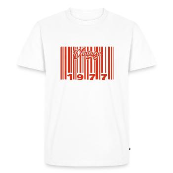 vintage 1977 né en 1977 48 ans bar code anniversai - T-shirt Premium bio Homme - blanc - Devant - Nico (187cm)