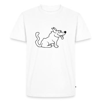 Cher chien tire la langue joyeusement - T-shirt Premium bio Homme - blanc - Devant - Nico (187cm)