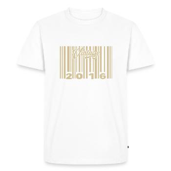 vintage 2016 Barcode 2016: Year 2025. - Men's Premium Organic T-Shirt - white - Front - Nico (187cm)