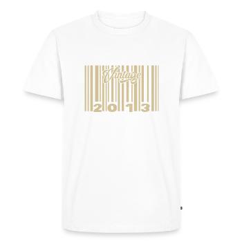 vintage 2013 Barcode 2013: Year 2025. - Men's Premium Organic T-Shirt - white - Front - Nico (187cm)