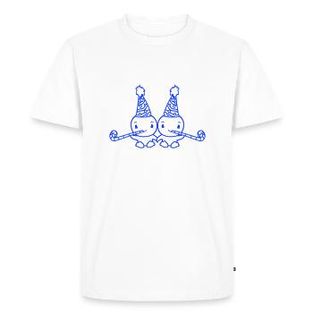 2 canards anniversaire fête chapeau deux bouffées an - T-shirt Premium bio Homme - blanc - Devant - Nico (187cm)