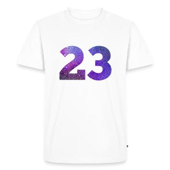 Numéro 23 galaxie - T-shirt Premium bio Homme - blanc - Devant - Nico (187cm)