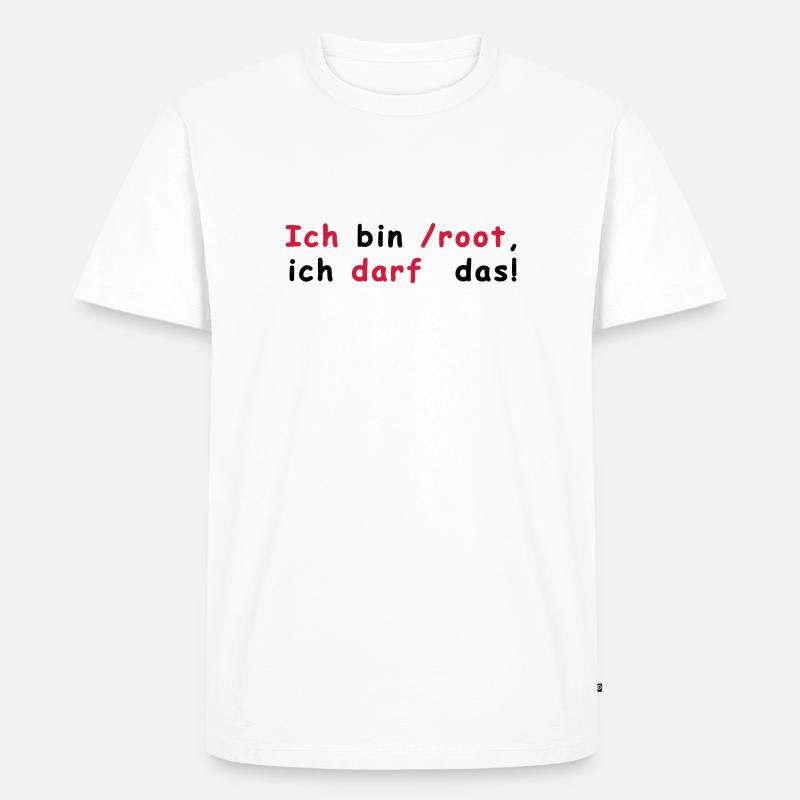 Root Linux - Männer Premium Bio T-Shirt - Weiß