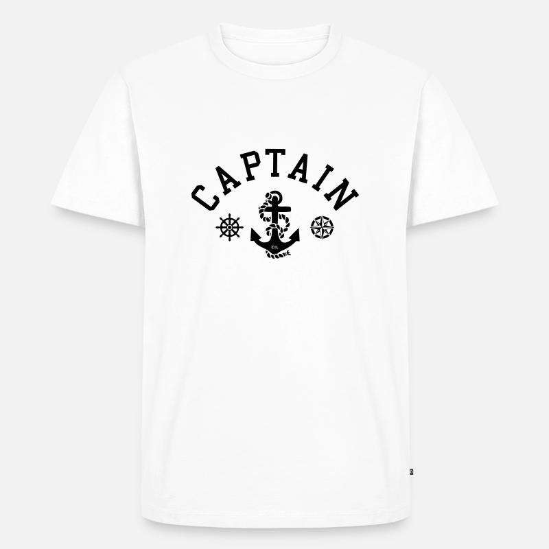 Captain Anker Compassrose - Männer Premium Bio T-Shirt - Weiß