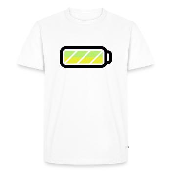 battery - T-shirt Premium bio Homme - blanc - Devant - Nico (187cm)