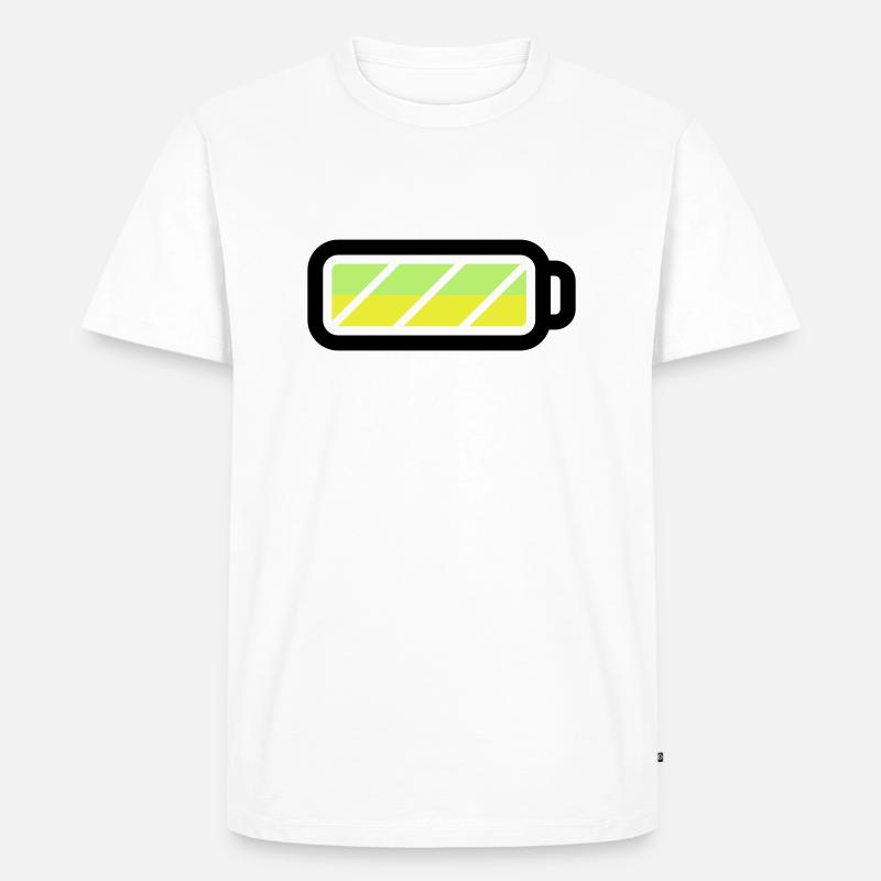 battery - Männer Premium Bio T-Shirt - Weiß