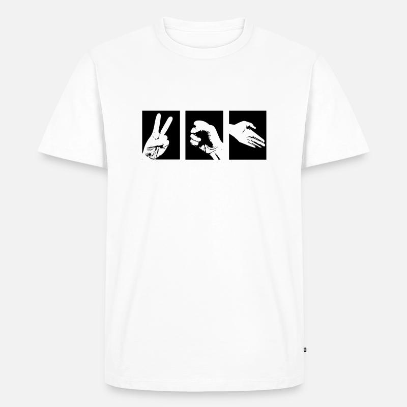 Schere Stein Papier - Männer Premium Bio T-Shirt - Weiß