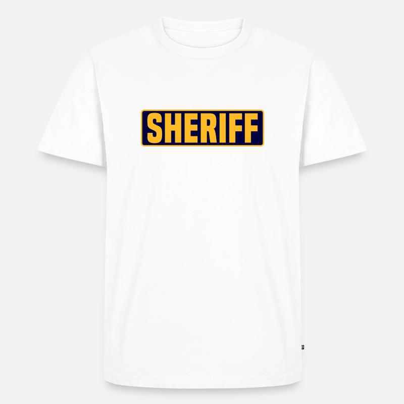 Sheriff - Männer Premium Bio T-Shirt - Weiß
